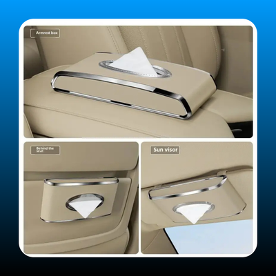 Leather Car Tissue Box Holder