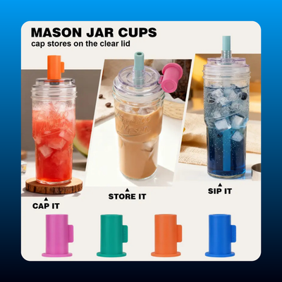24oz Mason Jar Glass Cup with Lid and Straw