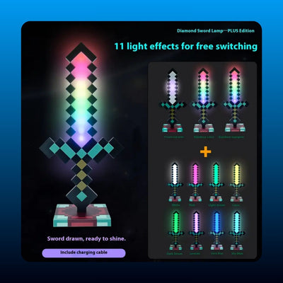 Pixel Craft Sword LED Lamp