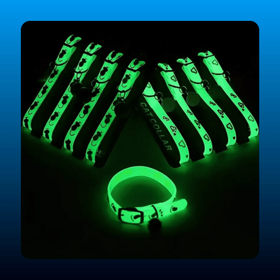 Glow-in-the-Dark Pet Collars (2 Pack)