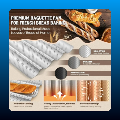 Non-Stick Baguette Baking Tray