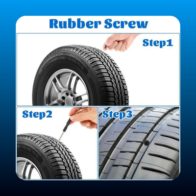 60 Pcs 2-Size Tire Repair Screws Plug Kit with 1 Screwdriver