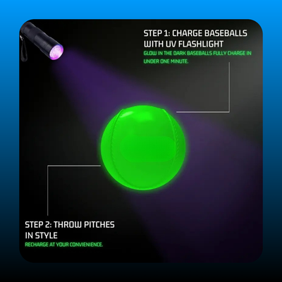 Glow In The Dark Plastic Baseball Set