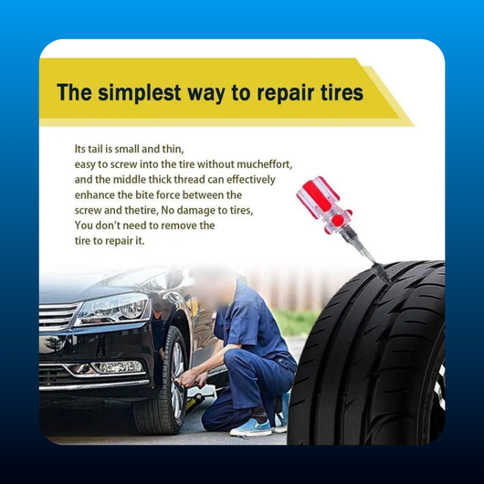 60 Pcs 2-Size Tire Repair Screws Plug Kit with 1 Screwdriver