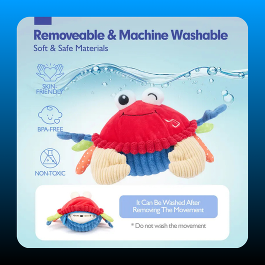 Musical Crab Plush Toy with  48 Songs & Repeat What You Say