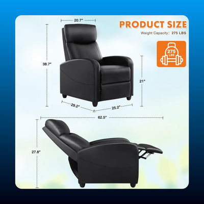 Push Back Recliner Chair with Footrest