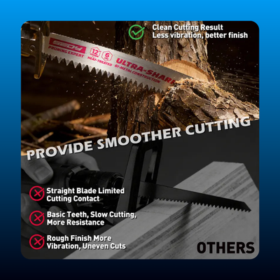 Reciprocating Saw Blade Set with Japanese Tooth Pattern