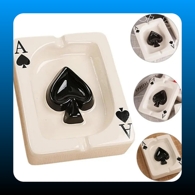 Creative Poker Ceramic Cigarette Ashtray Tabletop