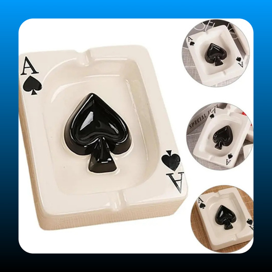 Creative Poker Ceramic Cigarette Ashtray Tabletop