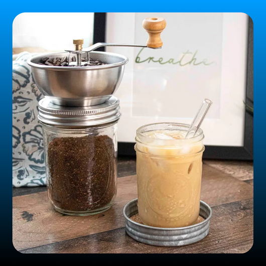 Coffee and Spice Grinder Lid for Mason Jars