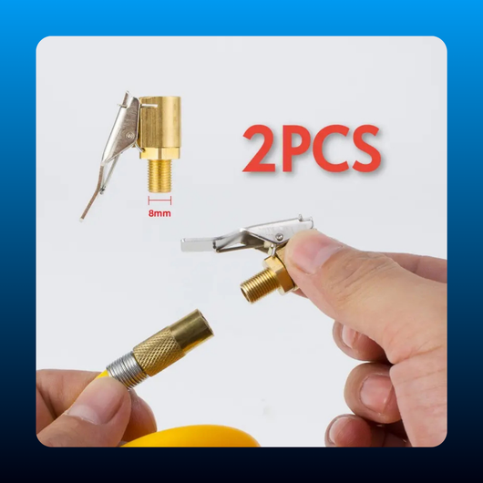 2pcs Tire Inflator Nozzles with Clip-On Connectors