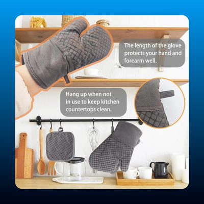 4-Pcs Modern Bakeware Oven Mitts & Pot Holders Set