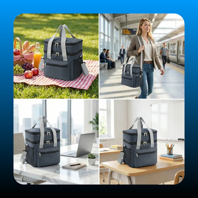 Double-Layer Insulated Lunch Bag