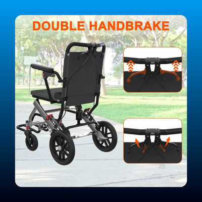 Lightweight Folding Transport Wheelchair