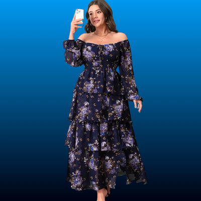 Plus Size Boho Floral Maxi Dress