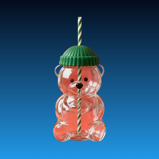 Bear Glass Straw Tumbler