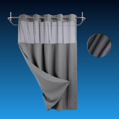 No Hook Shower Curtain with Snap in Liner (72''W x 75''H)