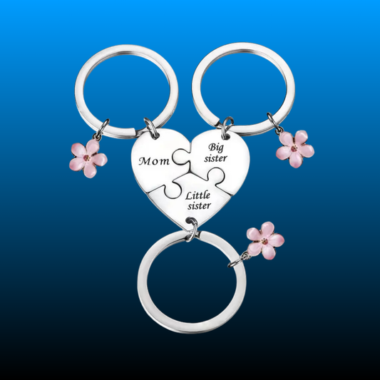 Mother Daughter Jigsaw Keychain Set