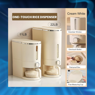 Airtight Rice Dispenser with Measuring Cups