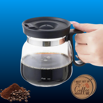 Glass Coffee Mug with Lid and 2 Coasters