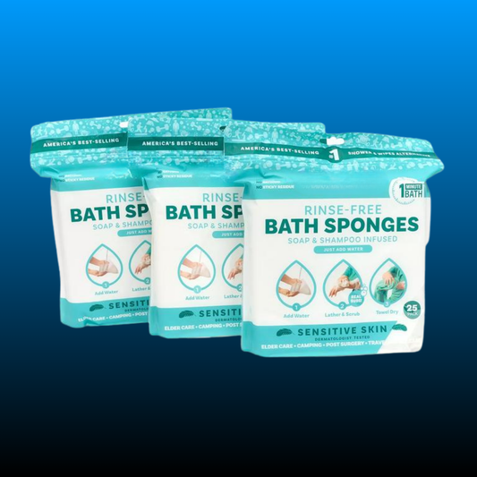 Rinse Free Bath Sponges (3 Pack)