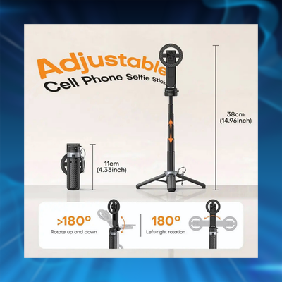 Pocket-Sized 4-in-1 Magnetic Selfie Stick
