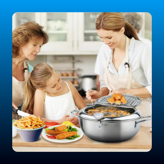 Stainless Steel Deep Fryer Pot with Strainer