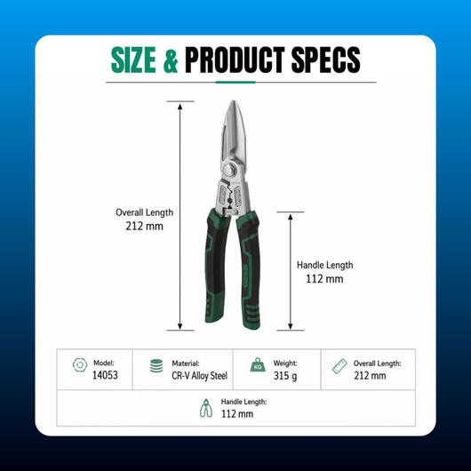 5 in 1 Heavy Duty Tin Snips Metal Shears