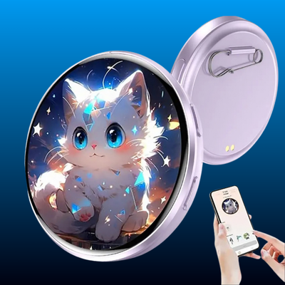 Light Up Cyber Badge Pin Brooch