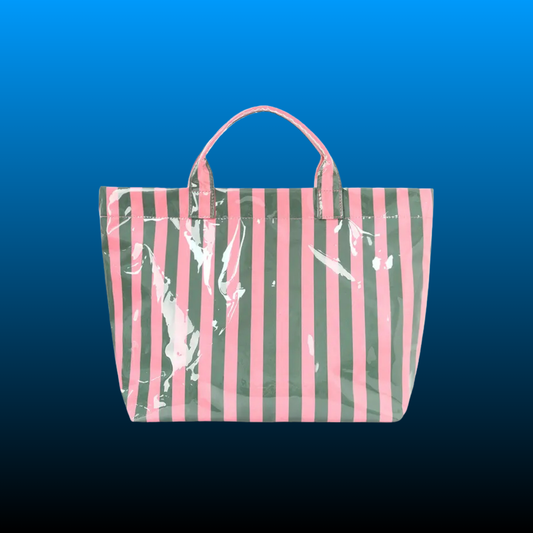 Waterproof PVC Striped Tote Bag