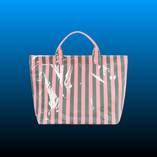Waterproof PVC Striped Tote Bag