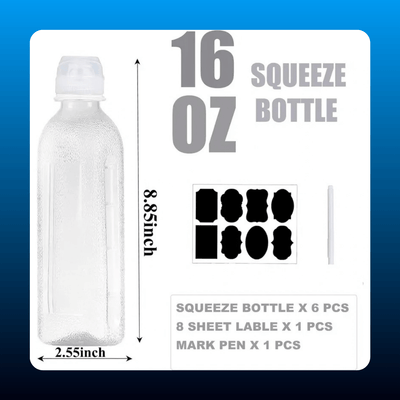 Condiment Squeeze Bottles (6 Piece Set)