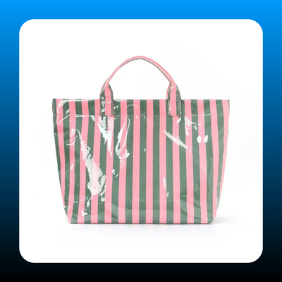 Waterproof PVC Striped Tote Bag