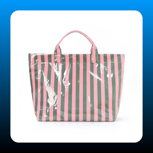 Waterproof PVC Striped Tote Bag