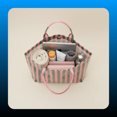 Waterproof PVC Striped Tote Bag
