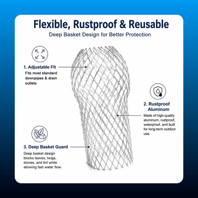 Expandable Metal Downspout Strainer
