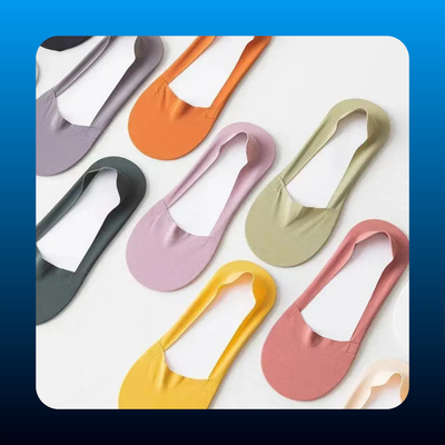 10-Pair Pack Seamless Minimalist Solid-Color Sheer Invisible Socks