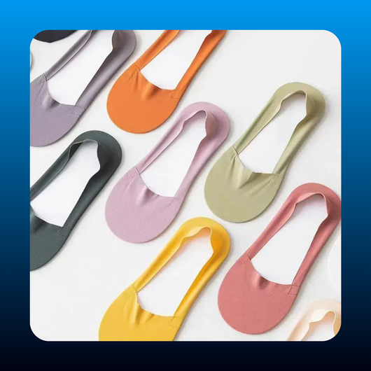 10-Pair Pack Seamless Minimalist Solid-Color Sheer Invisible Socks