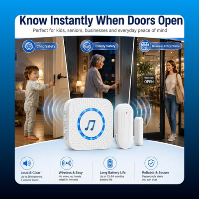 Wireless Door Sensor (Chime When Door Opens)