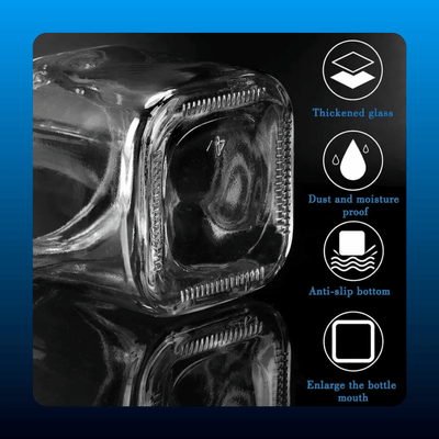 Clear Glass Condiment Canisters with Tray