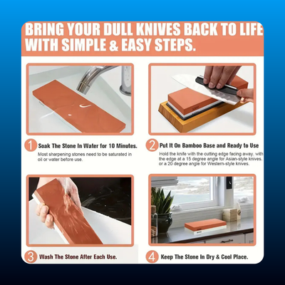 Multi-Grit Whetstone Set for Knives