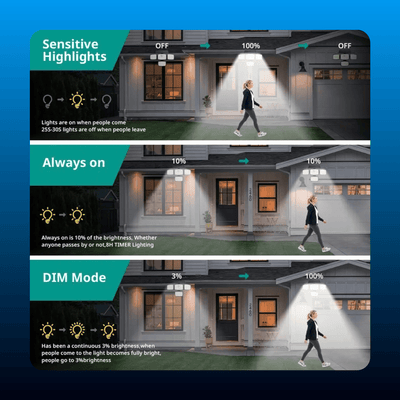 4-Head Solar Security Light with Remote