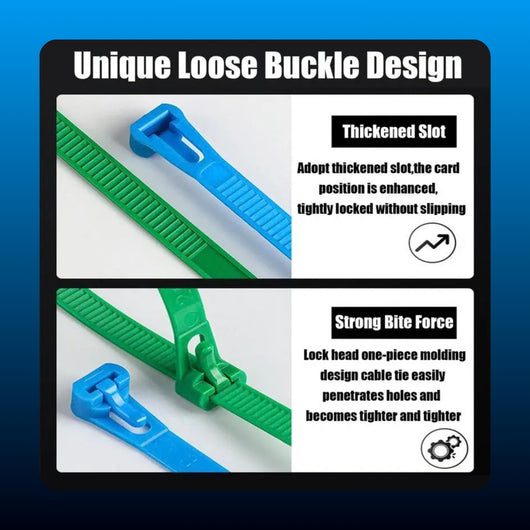 Reusable Colored Cable Ties (100 Pack)