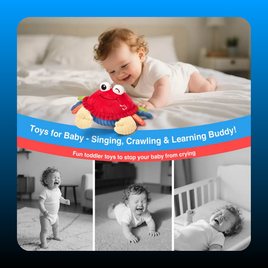 Musical Crab Plush Toy with  48 Songs & Repeat What You Say