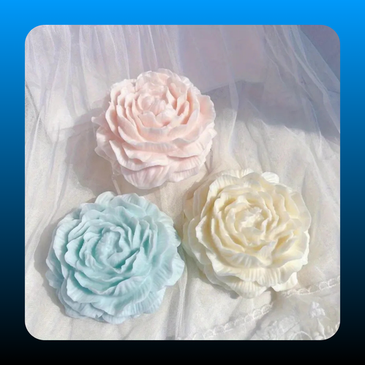 3D Peony Flower Silicone Candle Molds (2 Pack)