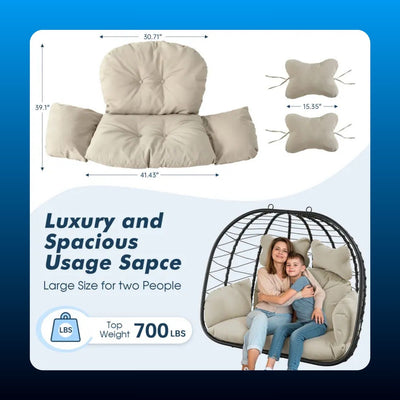 Double Hanging Egg Chair with Stand