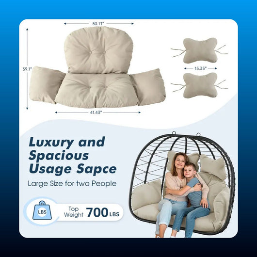 Double Hanging Egg Chair with Stand