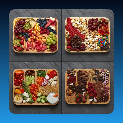 Charcuterie Board with Clear Lid (6 Compartments)