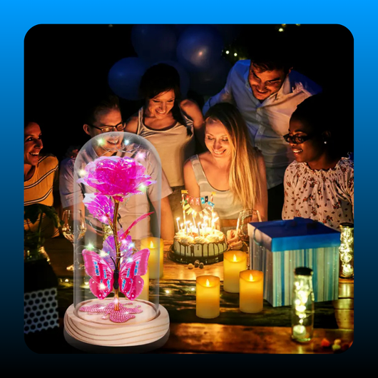 Eternal Flower Light Up Galaxy Rose in Glass Dome
