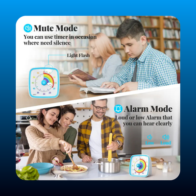 60-Minute Silent Visual Timer with Night Light